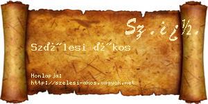 Szélesi Ákos névjegykártya